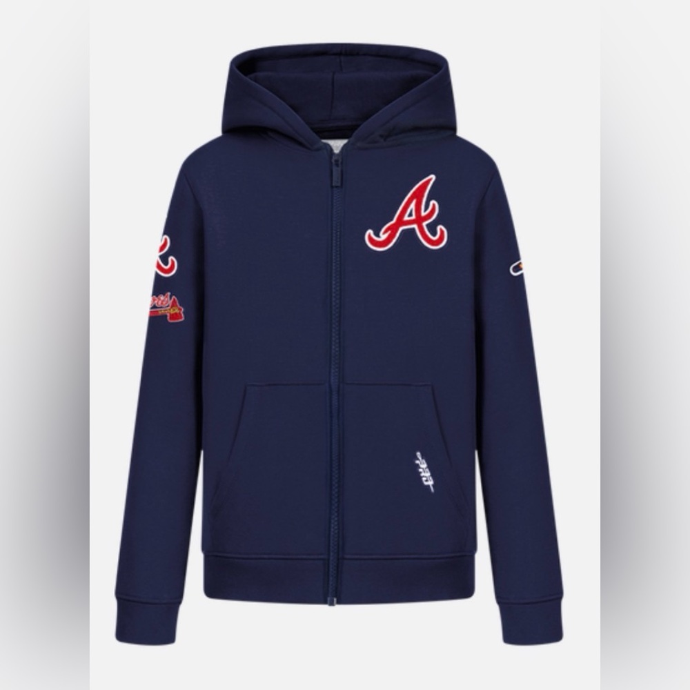 Pro Standard Atlanta Braves Navy Full-Zip Hoodie